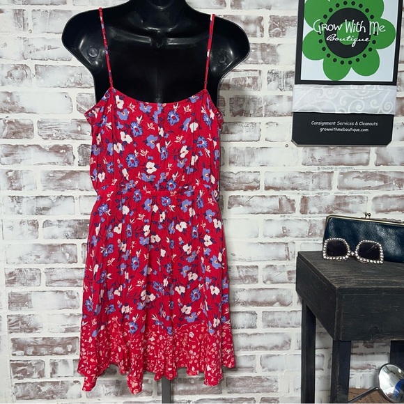 Express Red Ruffled Tiered Sundress - Picture 5 of 9